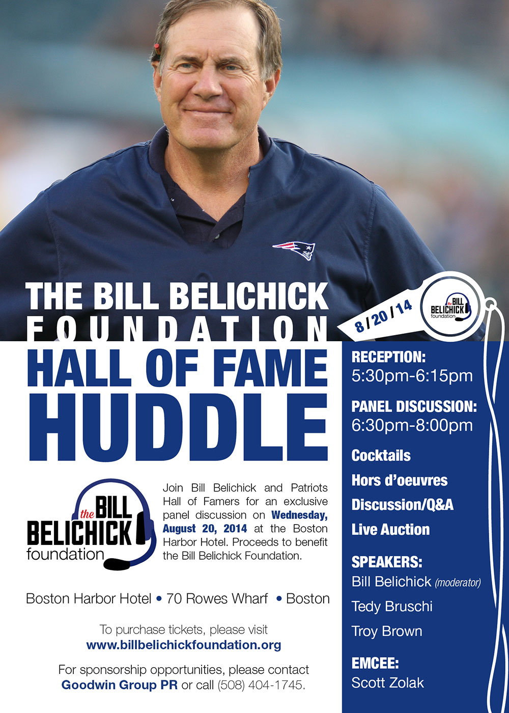 the bill belichick foundation hall of fame huddle